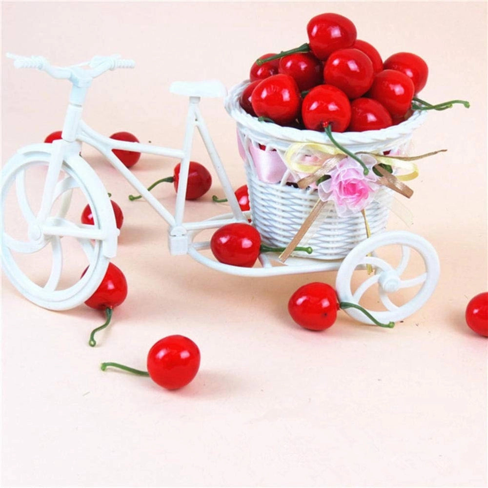 Trade Shop - Ciliegia 20 Pezzi Ciliegie Artificiale 6cm Decorazione Frutta Finta Centrotavola -