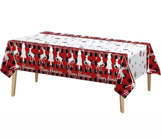 Tappeto da tavola - Tappeto da tavola natalizio - Decorazioni natalizie - Natale - Ogni 1-pack tappeto da tavola in plastica - Per tavole rettangolari - Tappeto da tavola natalizio da buttare - Decorazioni natalizie festive