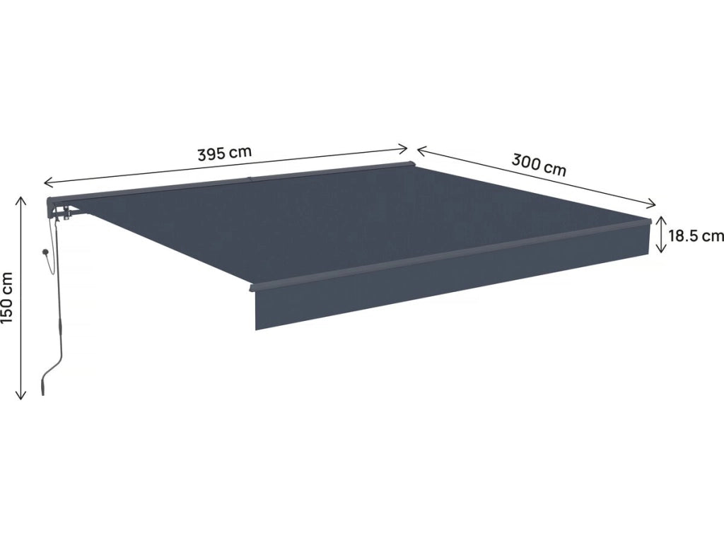 4 x 3 m Tenda retrattile motorizzata in alluminio "Ombra 4" - Grigio antracite