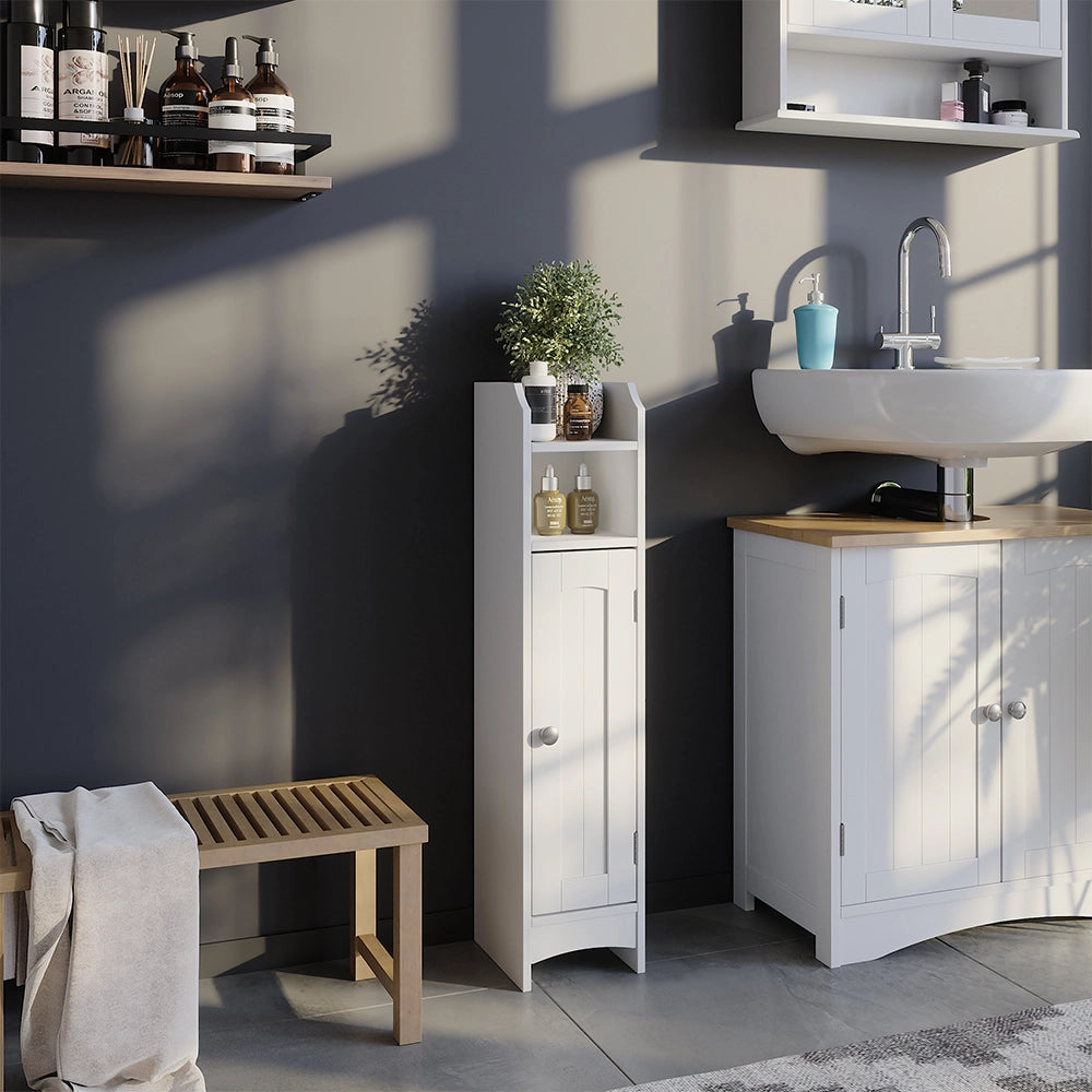 Vicco mobiletto bagno Bianco 18 x 81 cm con 5 scomparti