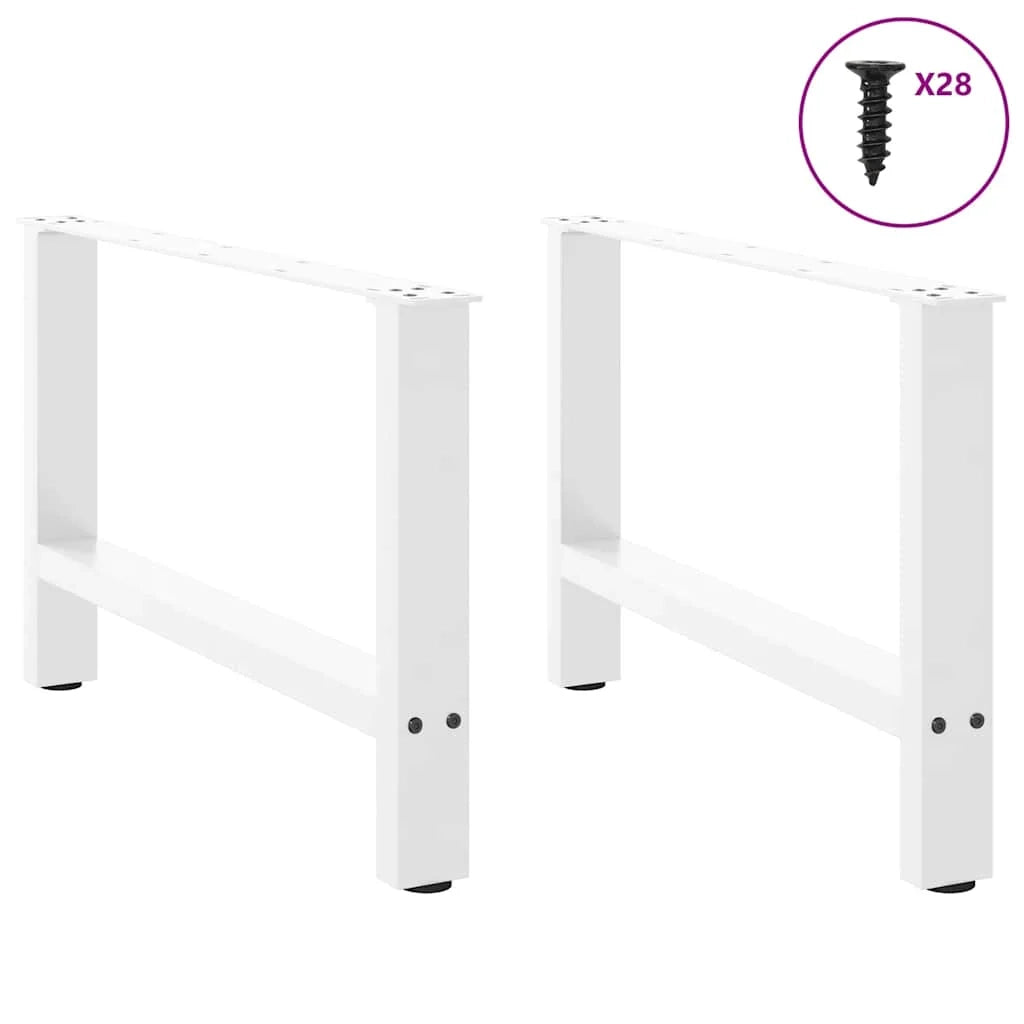 Set di 2 gambe per tavolino da caffè quadrate regolabili dal design moderno 70 x 42-43 cm in acciaio bianco 02_0057529