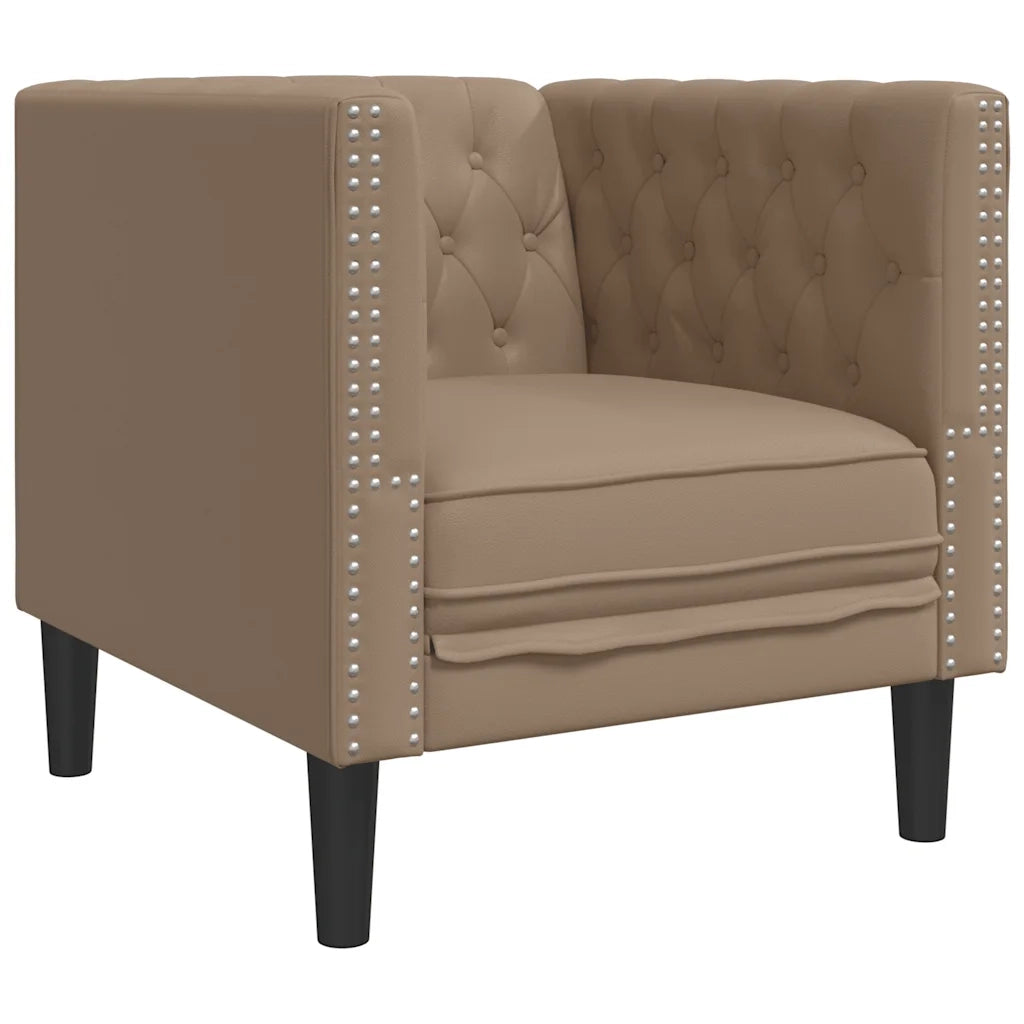 Set Divani Chesterfield 3pz Cappuccino in Similpelle 3209272