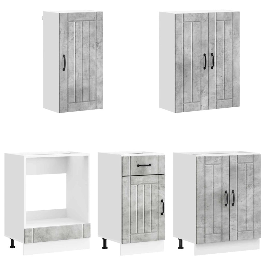 Unità Cucina LUCCA 5 pcs Grigio Cemento Legno ingegnerizzato 3438258
