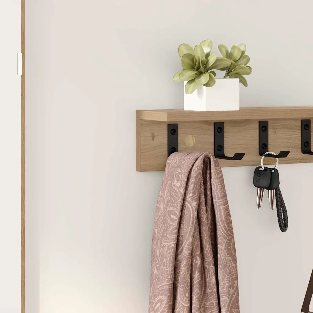 Appendiabiti a muro Rovere artigianale 80 x 10,5 x 10,5 cm 874370