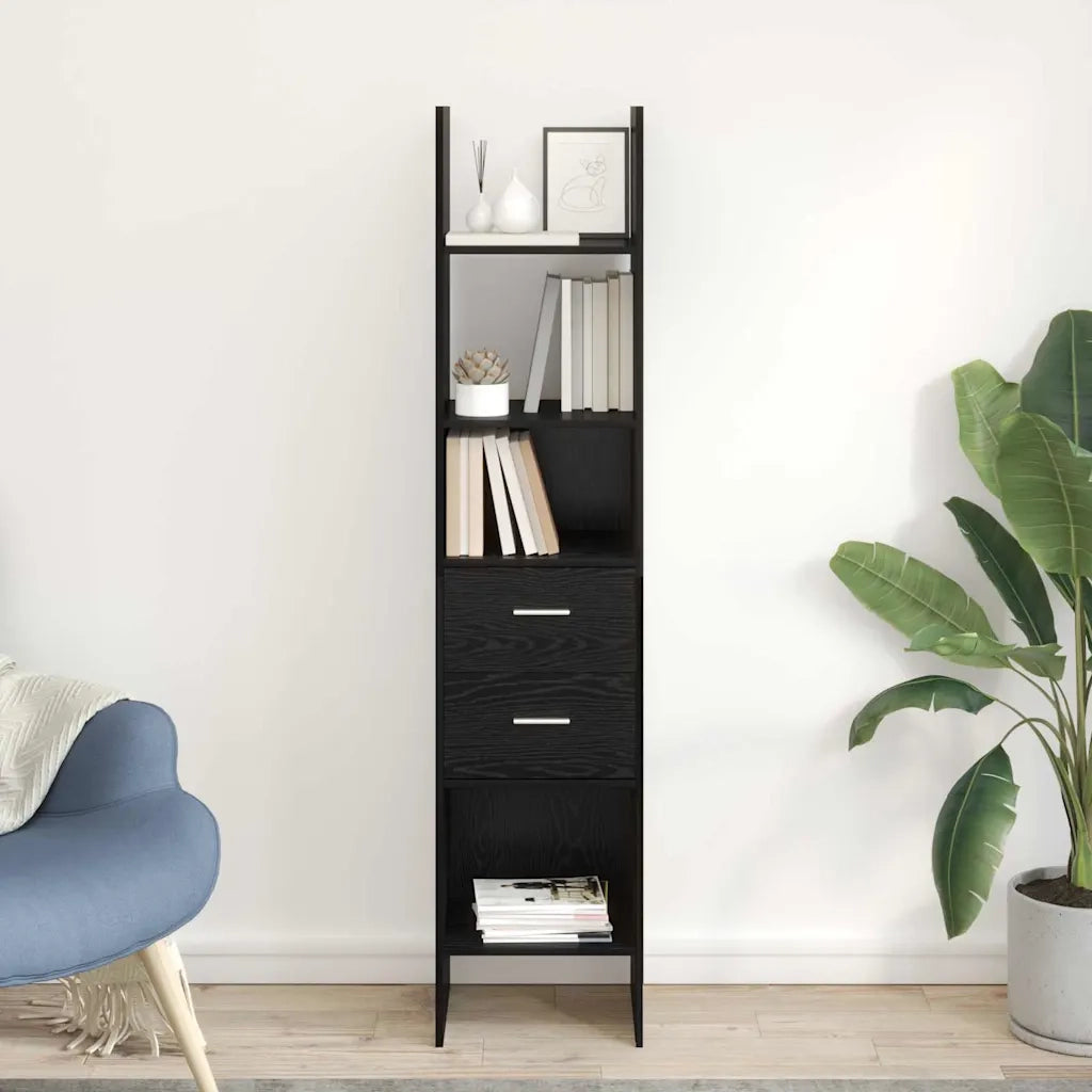 vidaXL Armadio per Libri Rovere nero 40 x 35 x 180 cm
