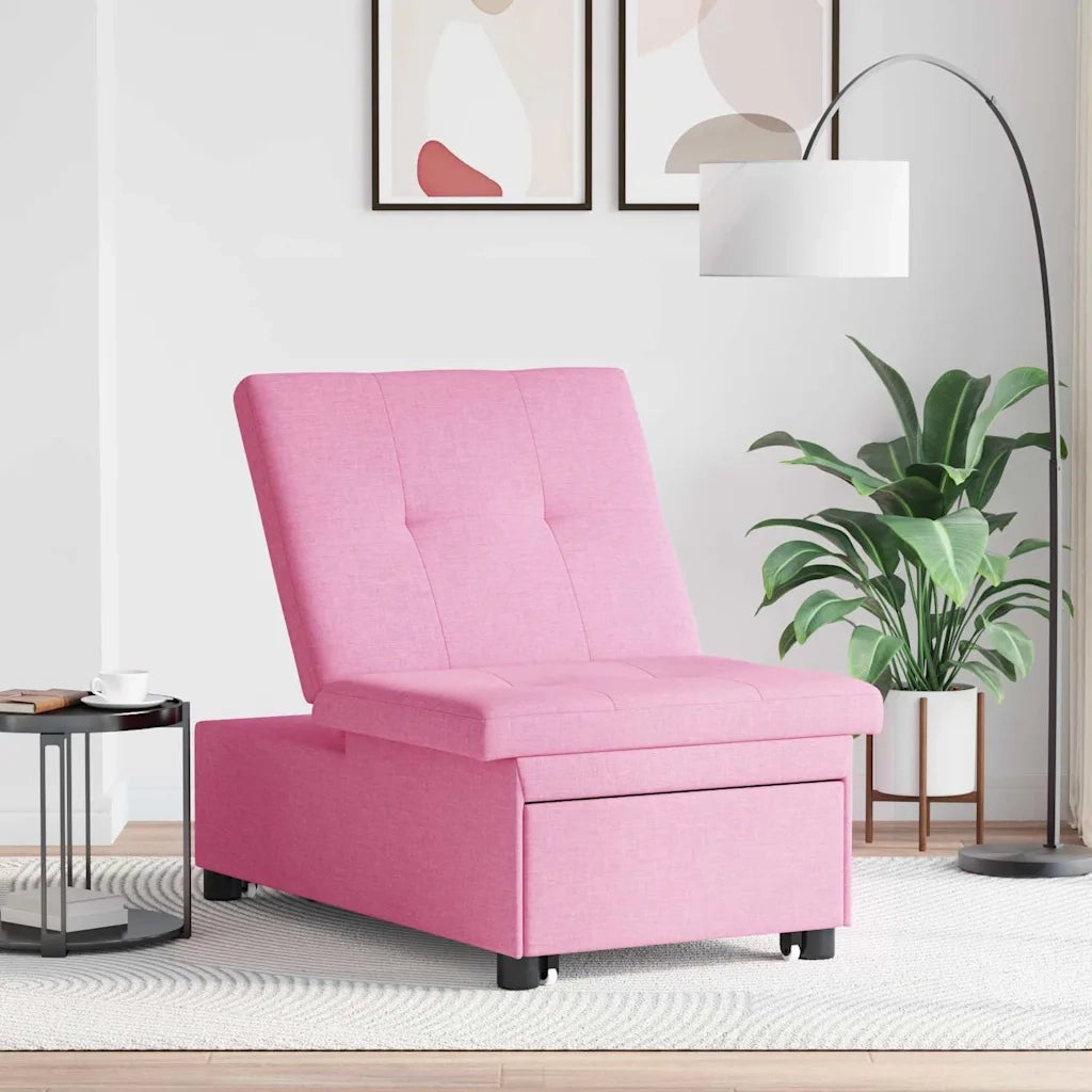 vidaXL Divano letto Rosa 194 x 67 x 37 cm Tessuto