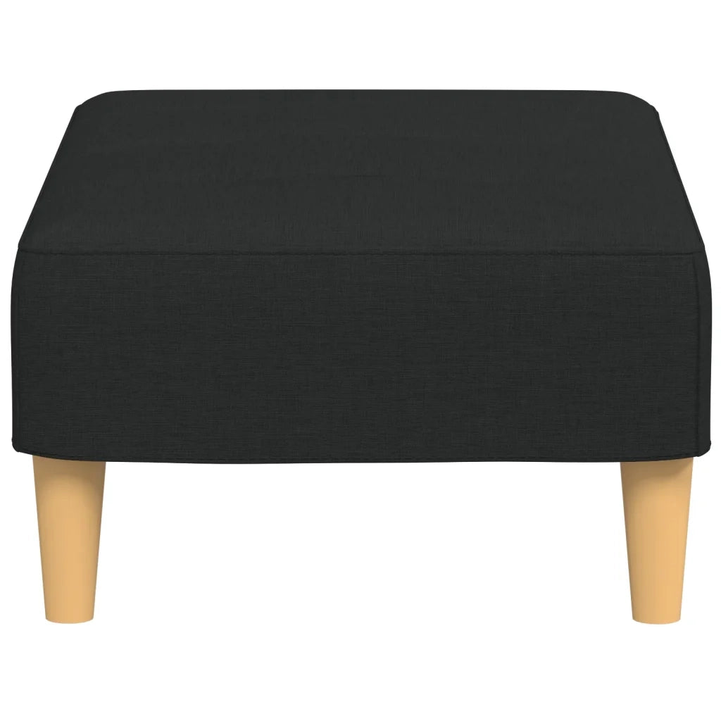 Poggiapiedi Nero 77x55x31 cm in Tessuto