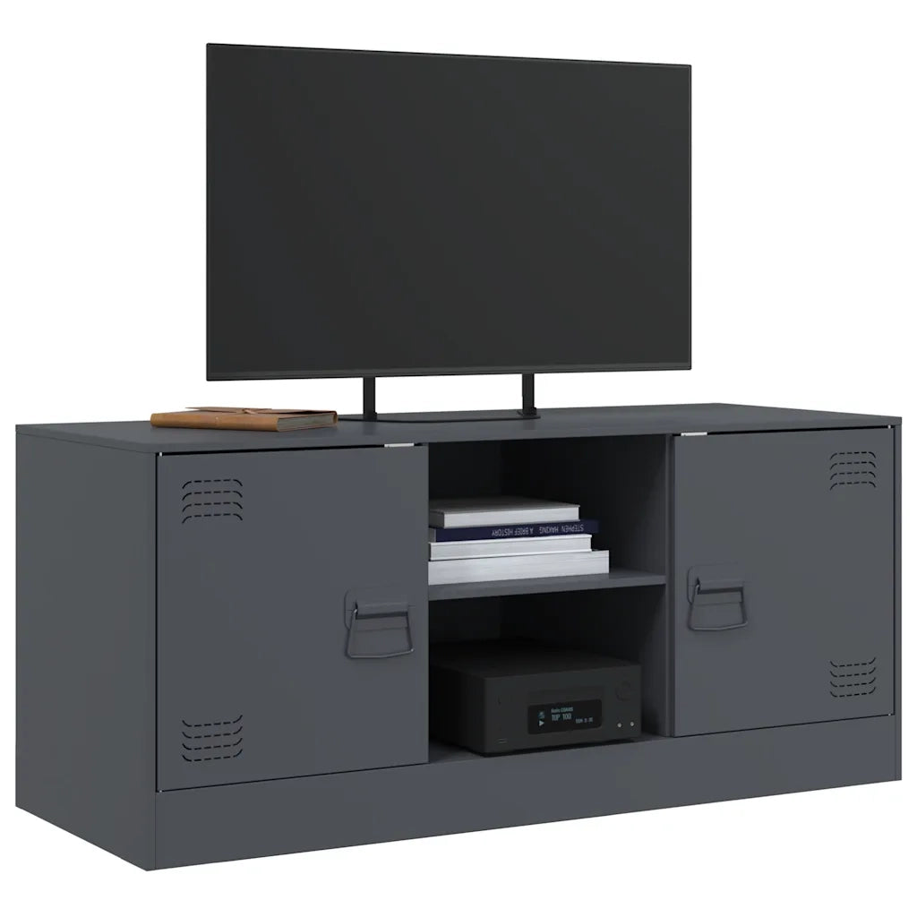 Mobile Porta TV Antracite 99x39x44 cm in Acciaio 841687