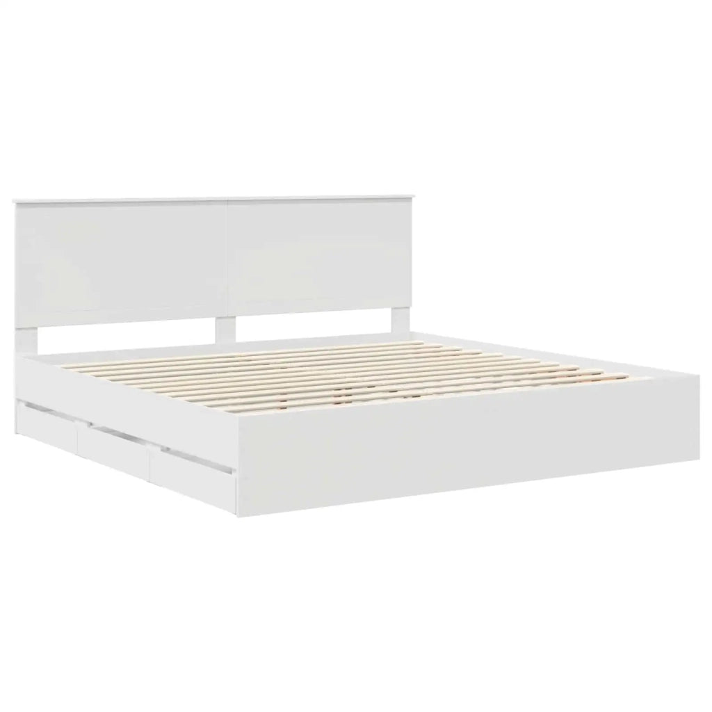 Struttura del letto Bianco 200 x 200 cm Legno Ingegnerizzato 3411082