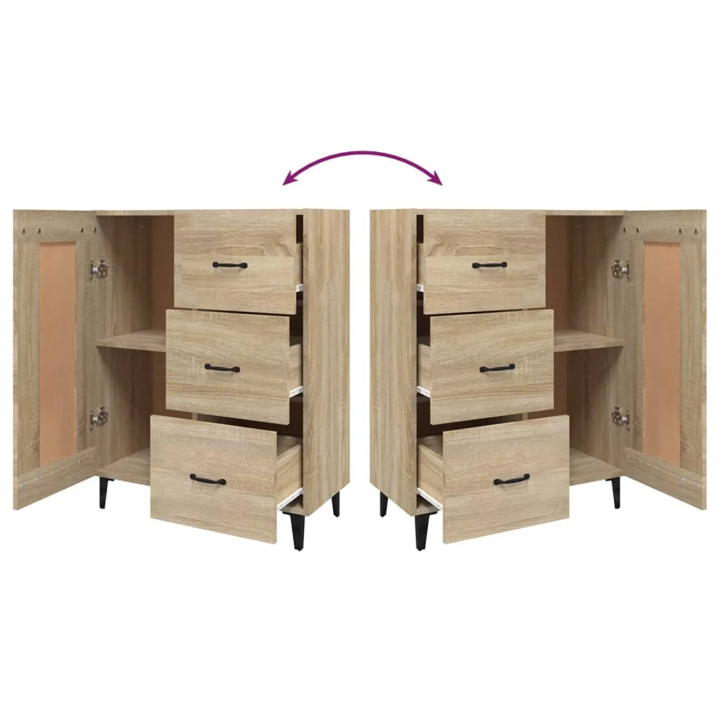 Buffet credenza cassettiera armadio mobile contenitore organizer cucina soggiorno rovere Sonoma 69,5 x 34 x 90 cm legno ingegnerizzato marrone 02_0031656