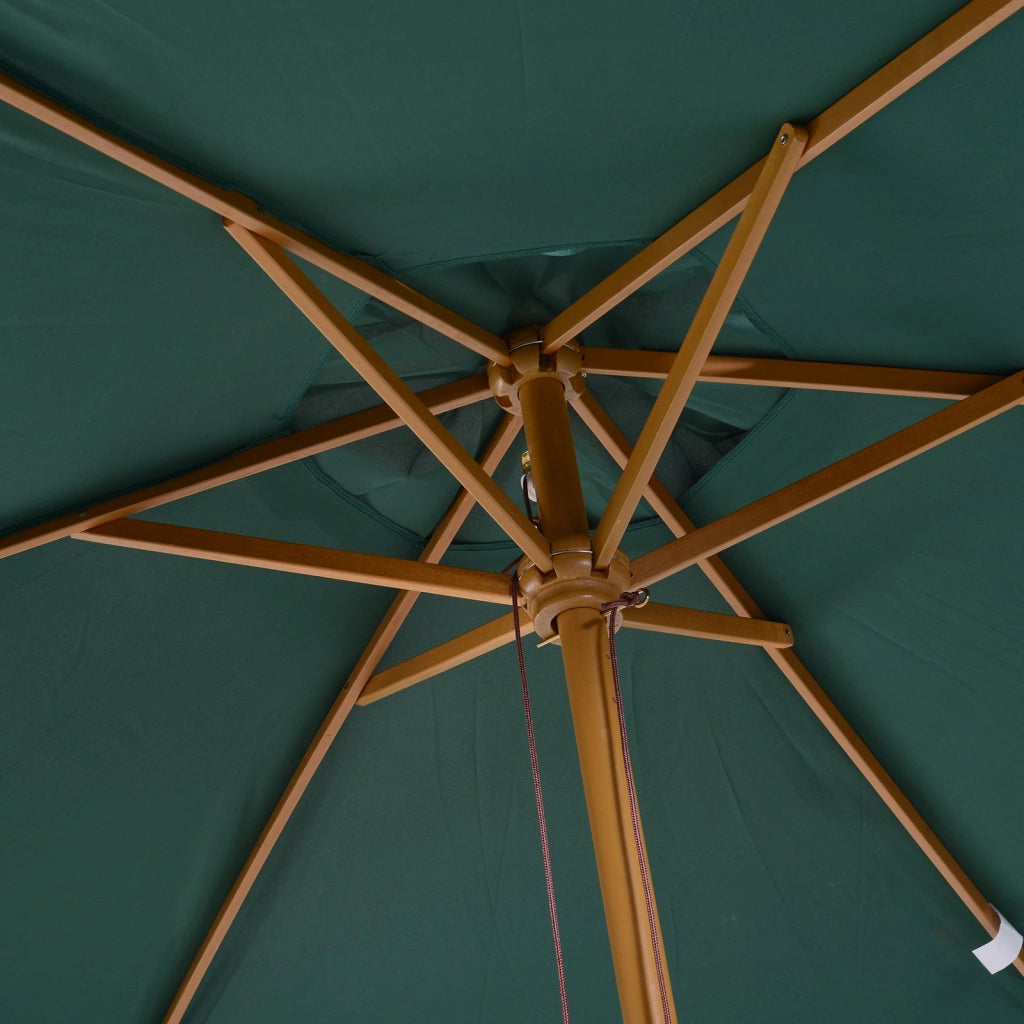 Ombrellone da Giardino Ø2,5 m Palo Ø38 mm in Legno Verde