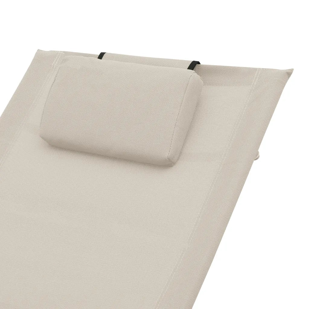 Lettino Prendisole con Cuscino Crema in Textilene 47789
