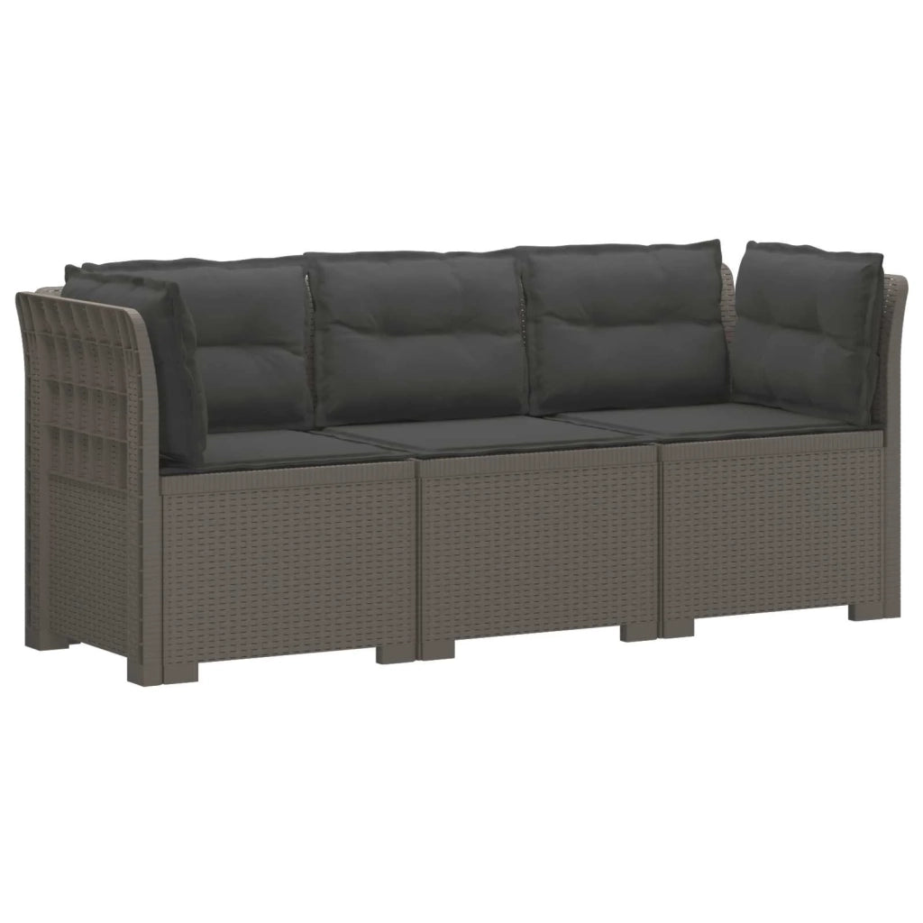 Divano da giardino 3 posti con cuscini in look rattan PP 3443847