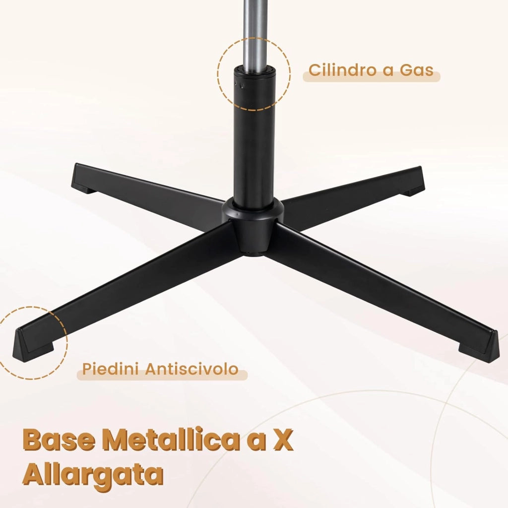Sedia da Scrivania senza Braccioli, Sedia da Ufficio a Gambe Incrociate, Altezza Regolabile, Girevole a 360°, Tessuto Morbido, Ampia Seduta Imbottita, per Soggiorno Ufficio (Marrone)