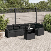 Set Divani da Giardino con Cuscini 7pz Nero Polyrattan 3267285