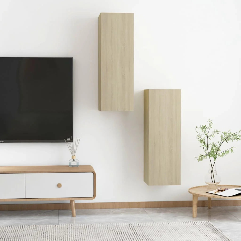 Mobile TV multimediale scaffale TV credenza mobile TV sala da pranzo soggiorno camera da letto 2 pezzi rovere Sonoma 30,5 x 30 x 90 cm legno ingegnerizzato marrone 02_0028614