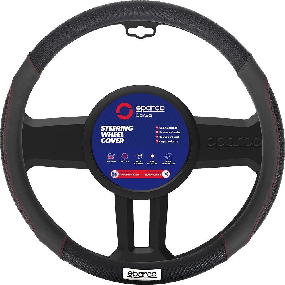 Coprivolante SPC1113 auto universale nero con dettagli traforati