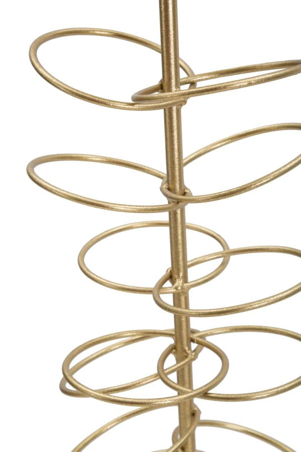 Portacandele Rings 14x13x46 cm in Ferro e Marmo Oro e Bianco