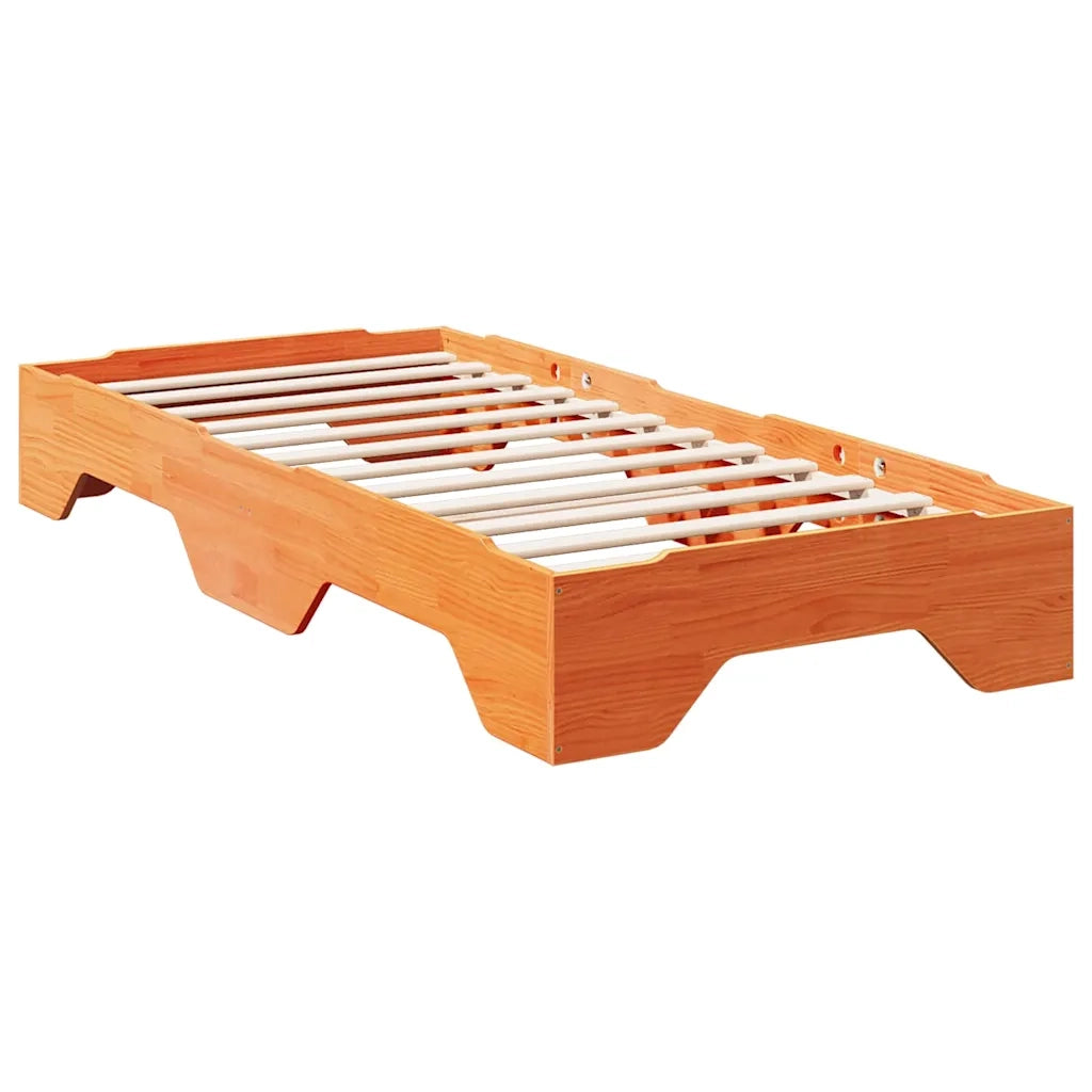 Giroletto senza Materasso impilabile Marrone Cera 75x190 cm 859213