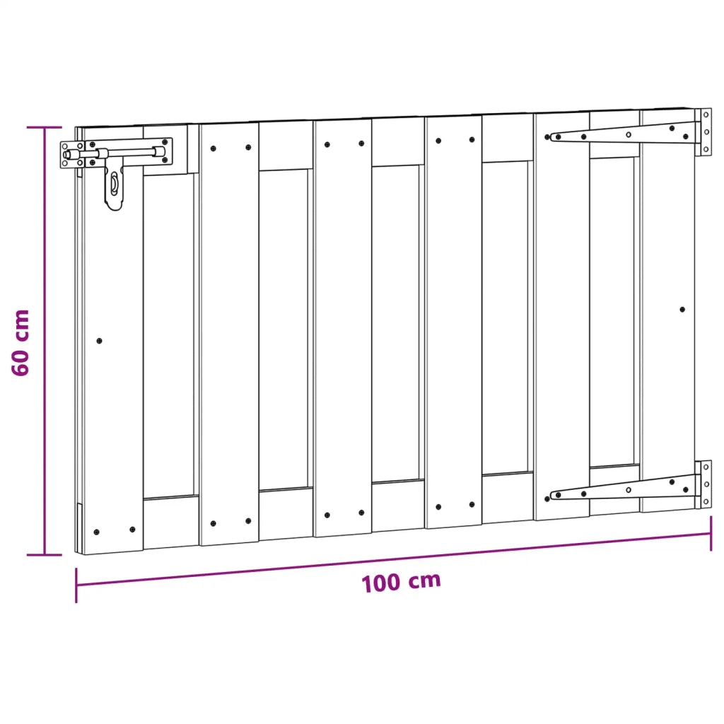 Cancello da giardino 100 x 60 cm WPC e Alluminio Nero 42039041