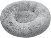 Gatto Pluizig pluche cuscino antiscivolo rotondo morbido per gatti lavabile - 40 cm - Grigio chiaro