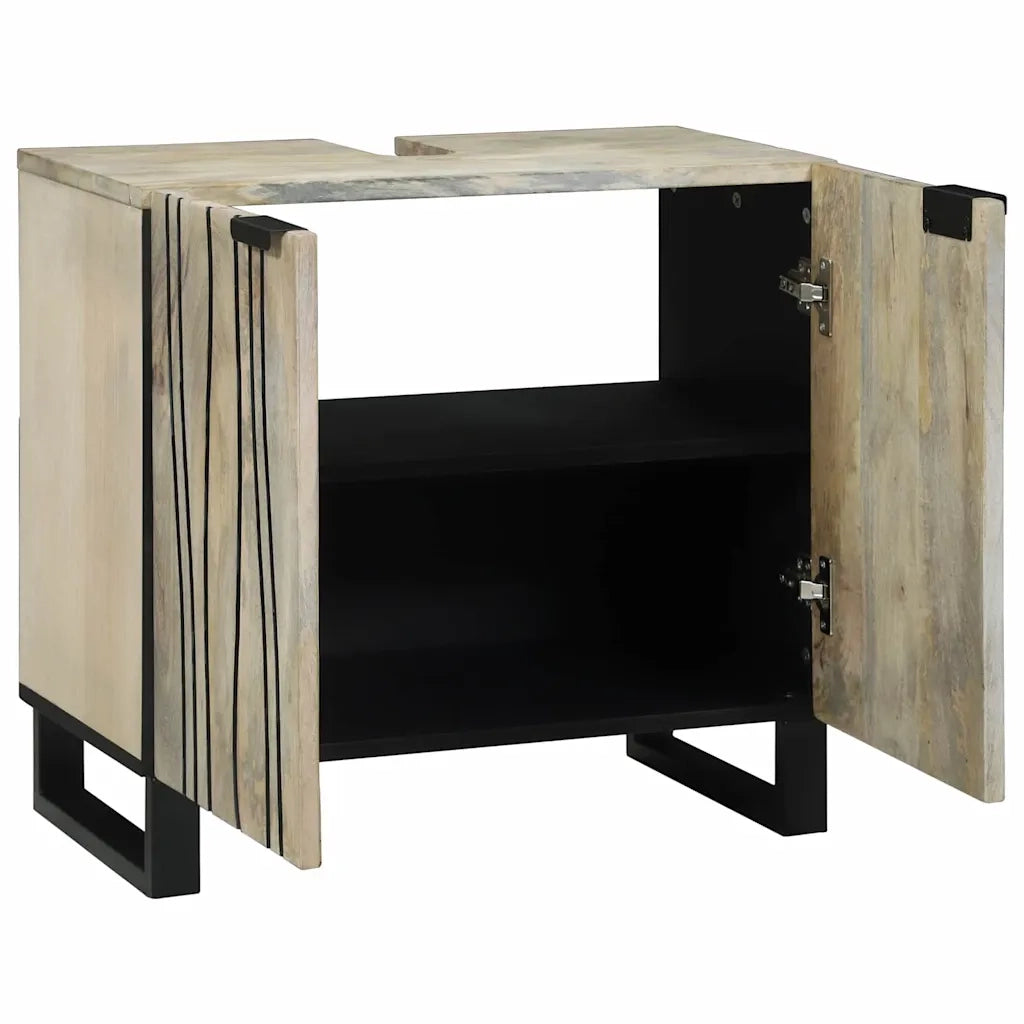 vidaXL Armadio sottolavello con porta Marrone e Nero 62 x 33 x 58 cm