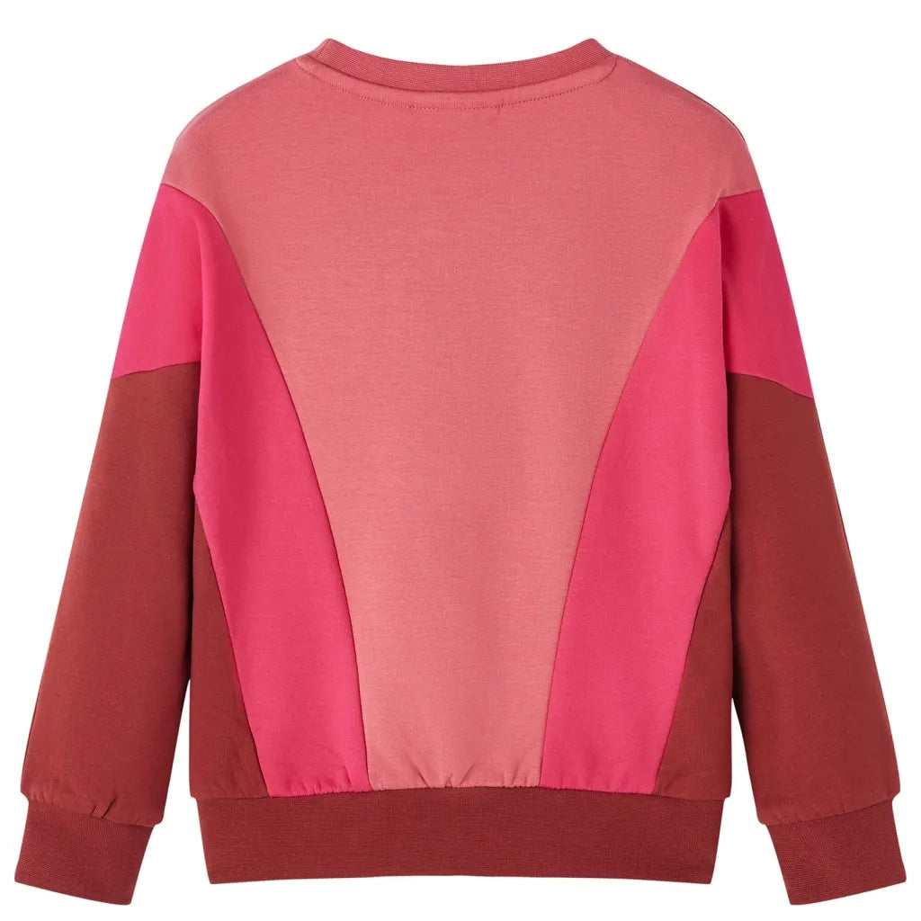 Felpa da Bambino Color Block Rosa e HennÃ© 116