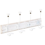 Appendiabiti da parete in legno con 4 ganci 52x1,3x8h cm