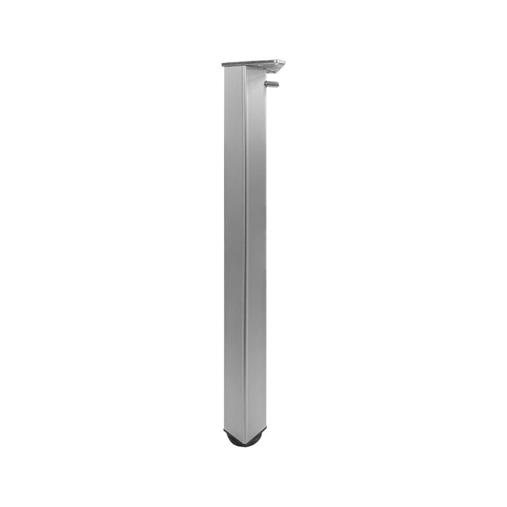 Tavolo Rotondo Leccino 90x90 con Gambe Regolabili in Altezza – Antracite Satinato e Alluminio