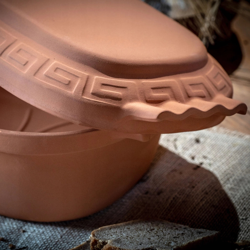 Vaso in terracotta KADAX Roman Clay Pot 6L Vaso in terracotta Forma ovale grande con coperchio