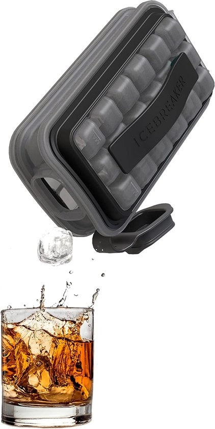 Igloo per whisky e cocktail con confezione di cubetti di ghiaccio in silicone con coperchio per creare e servire facilmente il ghiaccio.