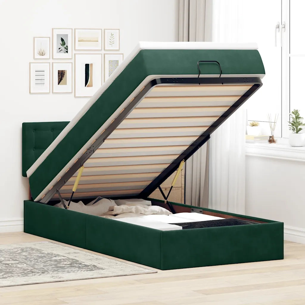 Struttura Letto Pouf con Materasso 80x200 cm Velluto 3311882