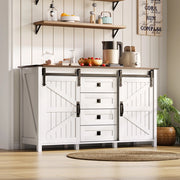 Credenza con Cassetti e Ante Scorrevoli ¨C MINIMAL ¨C Bianco, 137 cm