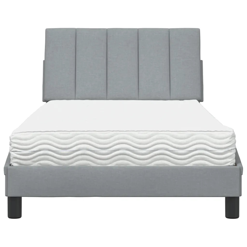 Letto con Materasso Hanko Grigio Chiaro 100x200 cm in Tessuto 3310510