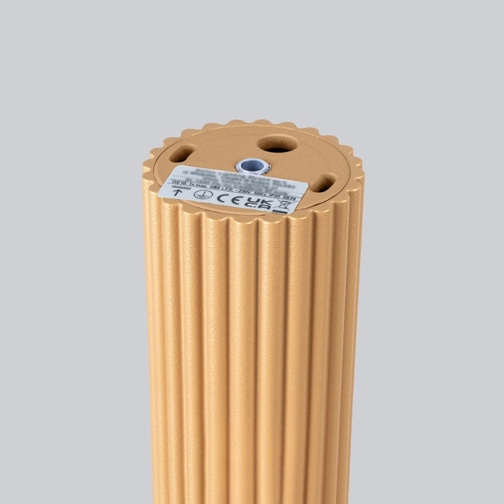 Spot soffitto GRAVIO oro tubolare zigrinato 30cm GU10