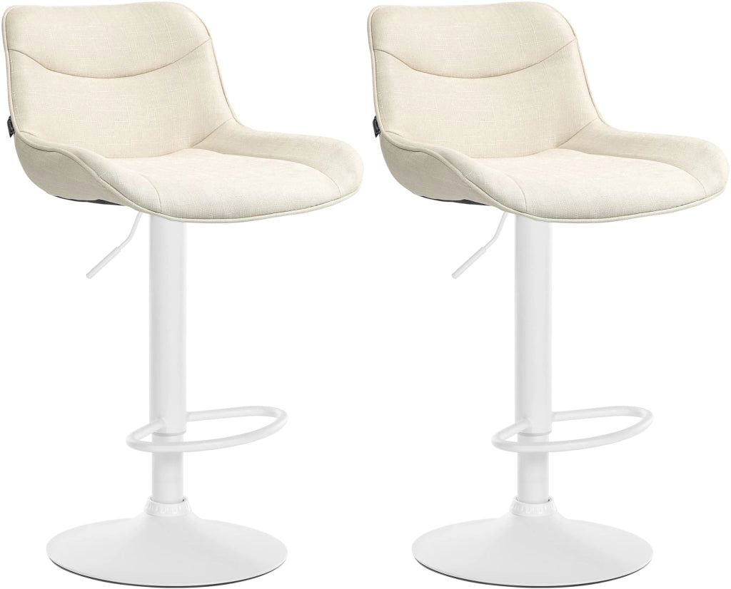 2er Set Barhocker Vonore Stoff weiЯ