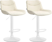 2er Set Barhocker Vonore Stoff weiЯ