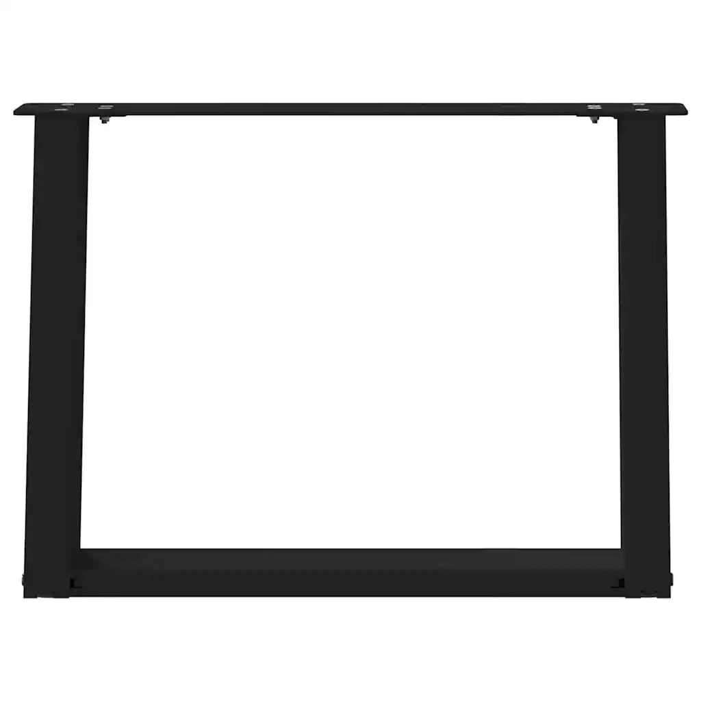 Gambe per Tavolino da Caff¨¨ a Forma di U 2 pz-Set di 2 Gamba per Tavolo Nere 70x(42-43) cm Acciaio 412369