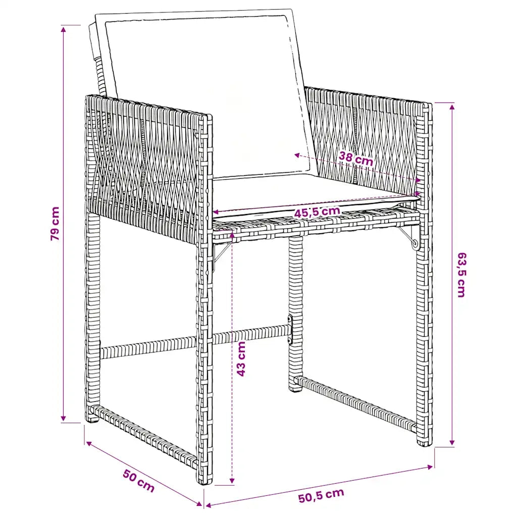 Set da Pranzo da Giardino 11pz con Cuscini in Polyrattan Grigio 3211472