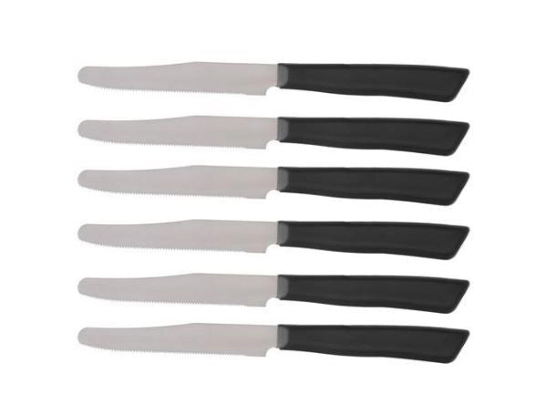 Coltellerie Bonomi Coltello da Tavola 6 Pezzi Manico Nero