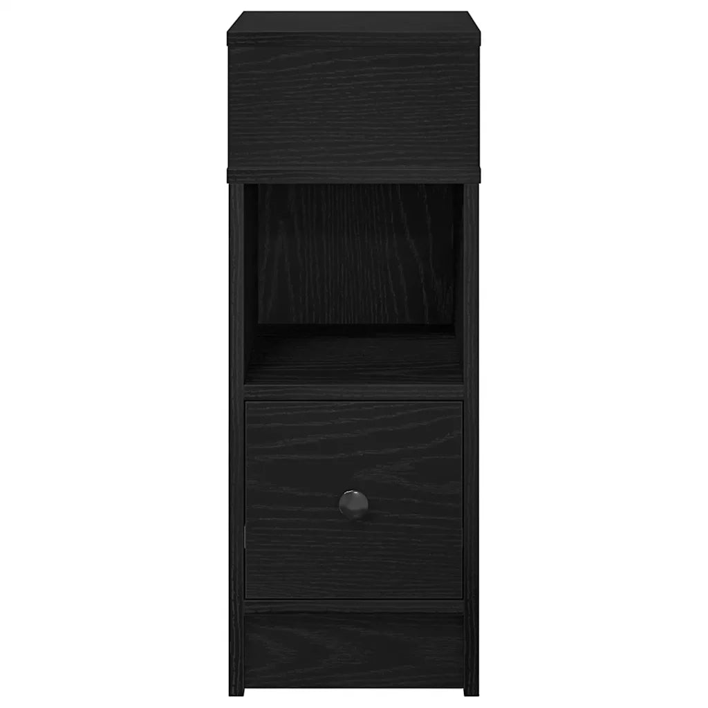 Comodini 2 pz con Cassetto Neri 25x31x66 cm 858617