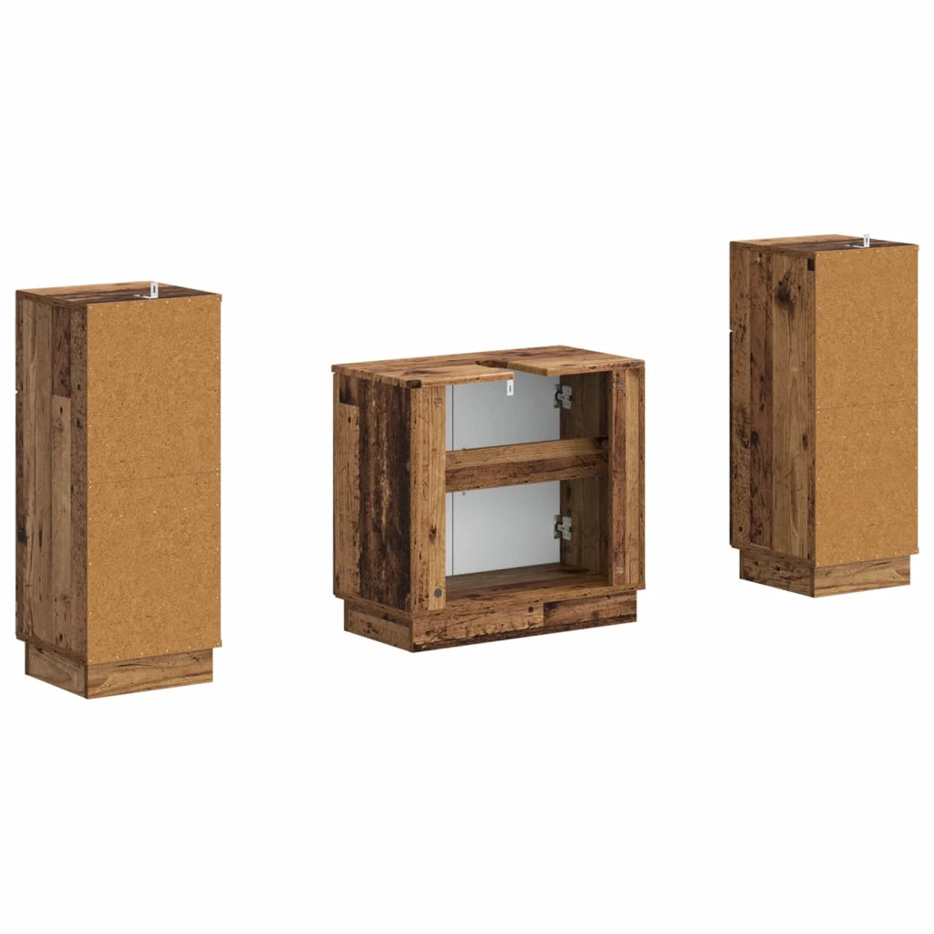 Set di Armadi da Bagno da 2 Pezzi HOORN Legno antico 3418042