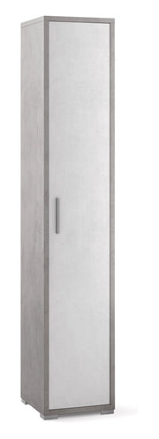 Armadio 1 Anta 39x199x41 cm Cemento/Ossido Bianco