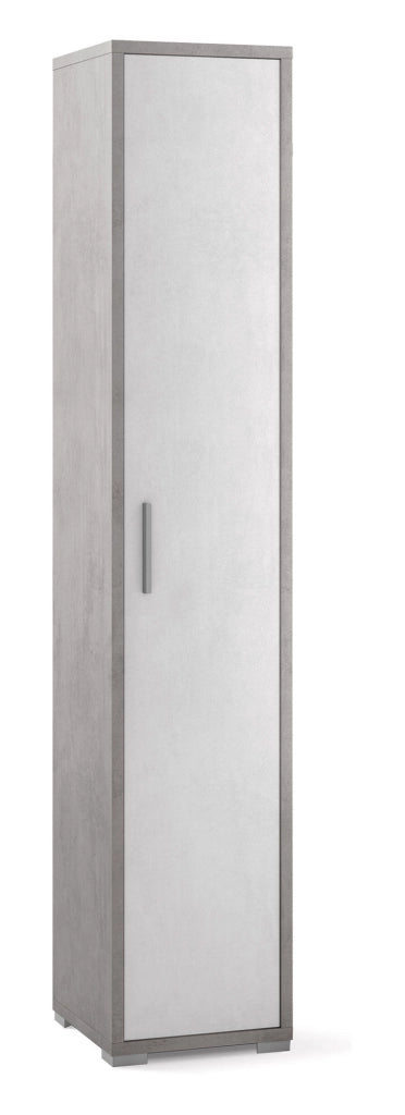 Armadio 1 Anta 39x199x41 cm Cemento/Ossido Bianco