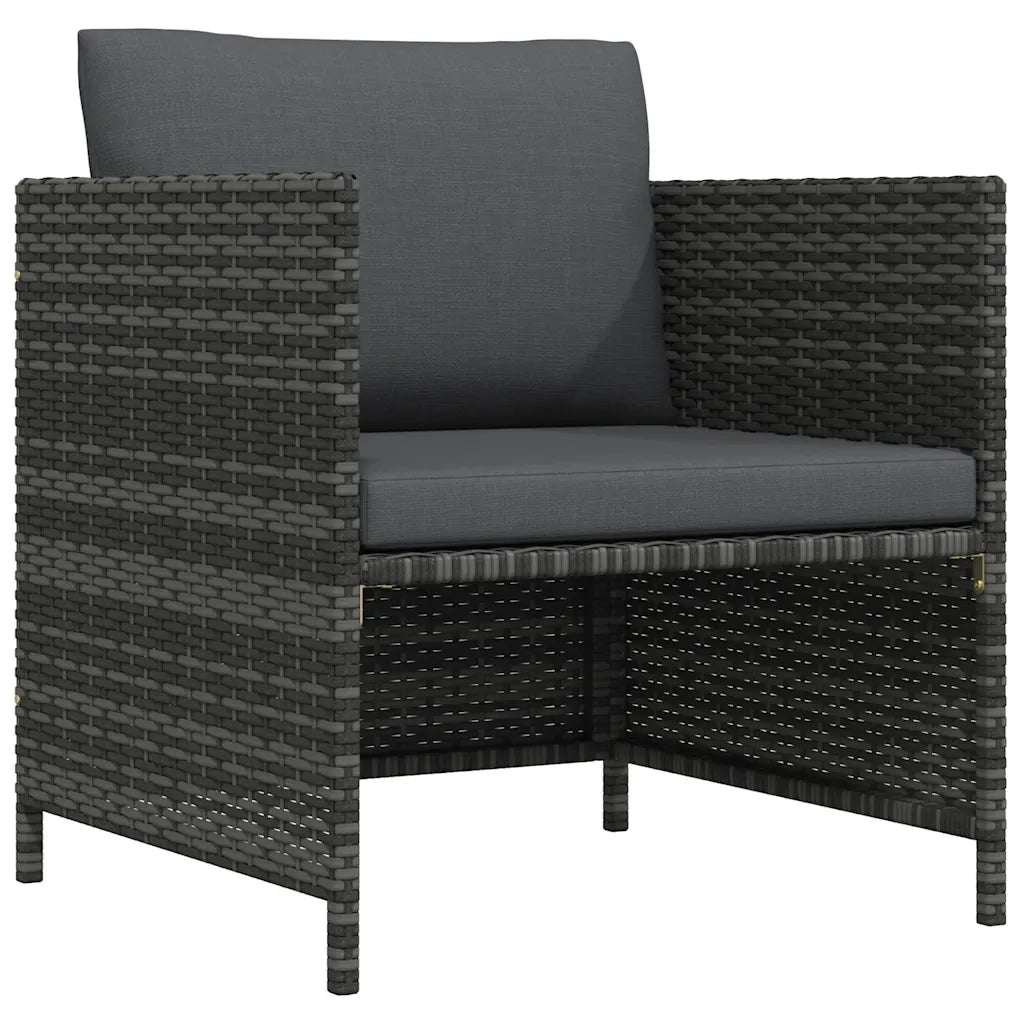 Divano da Giardino con Cuscini Grigio in Polyrattan cod mxl 70671