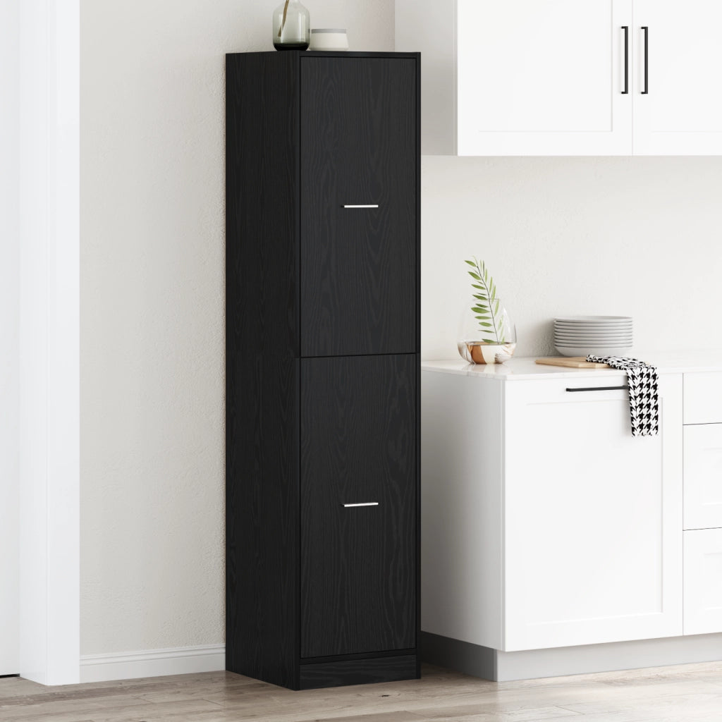 armadio da farmacia rovere nero 40x41x174,5 cm legno ingegnerizzato