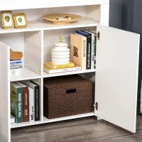 Mobiletto Salvaspazio Multiuso per Ingresso, Salotto o Bagno in Legno Bianco, con Luci LED Colorate, 107x35x97cm