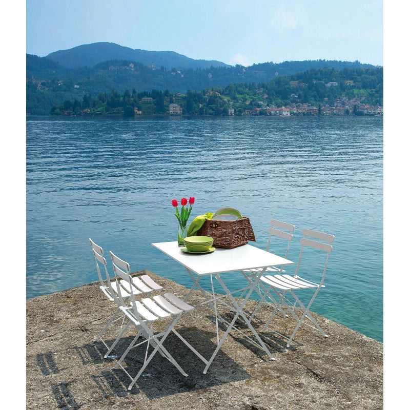 Set Di 2 Sedie Bistro' In Ferro Avorio Moia