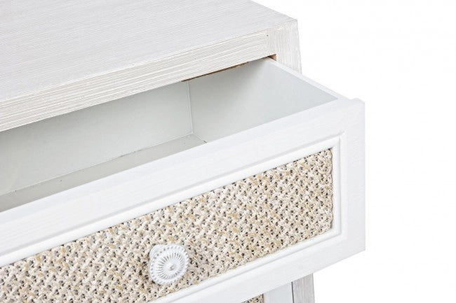 Mobiletto 2 Cassetti Legno Bianco Boho da Interno - MONIQUE