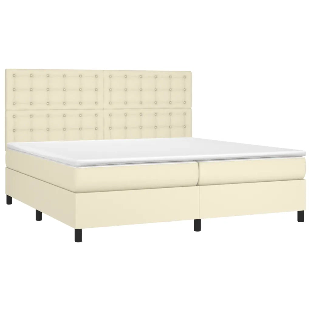 Giroletto a Molle con Materasso e LED Crema 200x200 cm cod mxl 62182
